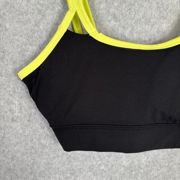 Sincerely Jules Set Outfit Small Black Bra Bike Shorts Active Yoga Running Neon - Picture 3 of 11
